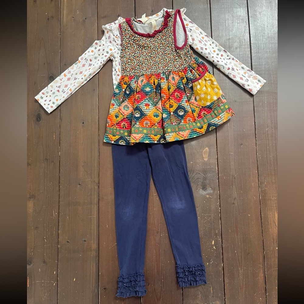 Size 6 Matilda Jane Choose Your Own Path Mohunk Mountain Sara top ruffle legging